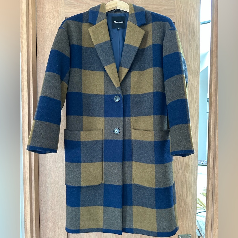 Madewell Elmcourt Buffalo Check Coat in Golden Pecan Size XXS